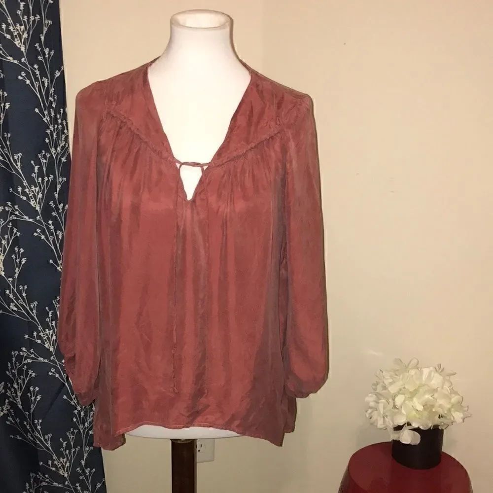 Young Fabulous and Broke Cupro Boho Peasant Top